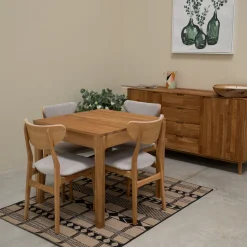 Table à manger extensible en bois massif de chêne Marsi - NordicStory