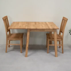 Table à manger extensible en bois massif de chêne Tomas - VESKOR
