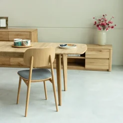 Table à manger extensible en bois massif de chêne Monty - NordicStory