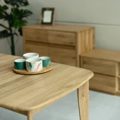 Table à manger extensible en bois massif de chêne Monty - NordicStory