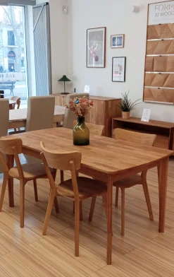 Table à manger extensible en bois massif de chêne Monty - NordicStory