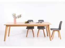 Table à manger extensible en bois massif avec 1 rallonge KAMBIO 1 - KARPIS