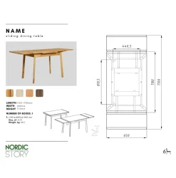 Table à manger extensible en chêne massif Mini 1 - NordicStory