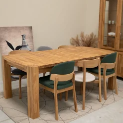 Table à manger extensible en bois massif de chêne Balder - VESKOR