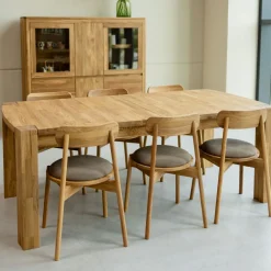 Table à manger extensible en bois massif de chêne Balder - VESKOR