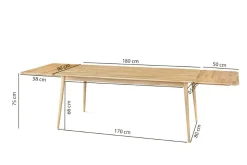 Table à manger extensible en bois massif de chêne Malmo 2 - VESKOR