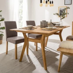 Table à manger extensible en bois massif de chêne Harold - NordicStory