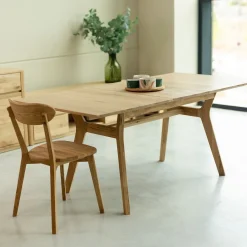 Table à manger extensible en bois massif de chêne Harold - NordicStory