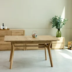 Table à manger extensible en bois massif de chêne Harold - NordicStory