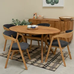 Table à manger extensible en bois massif de chêne Carmen - NordicStory