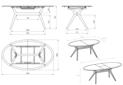 Table à manger extensible en bois massif de chêne Carmen - NordicStory