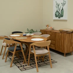 Table à manger extensible en bois massif de chêne Carmen - NordicStory