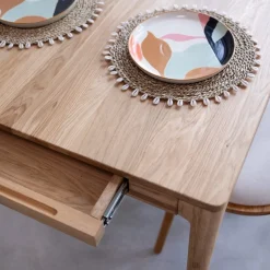Table à manger extensible en bois massif de chêne Bergamo - NordicStory