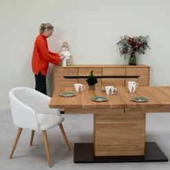Table à manger extensible en bois massif de chêne Bremen - NordicStory