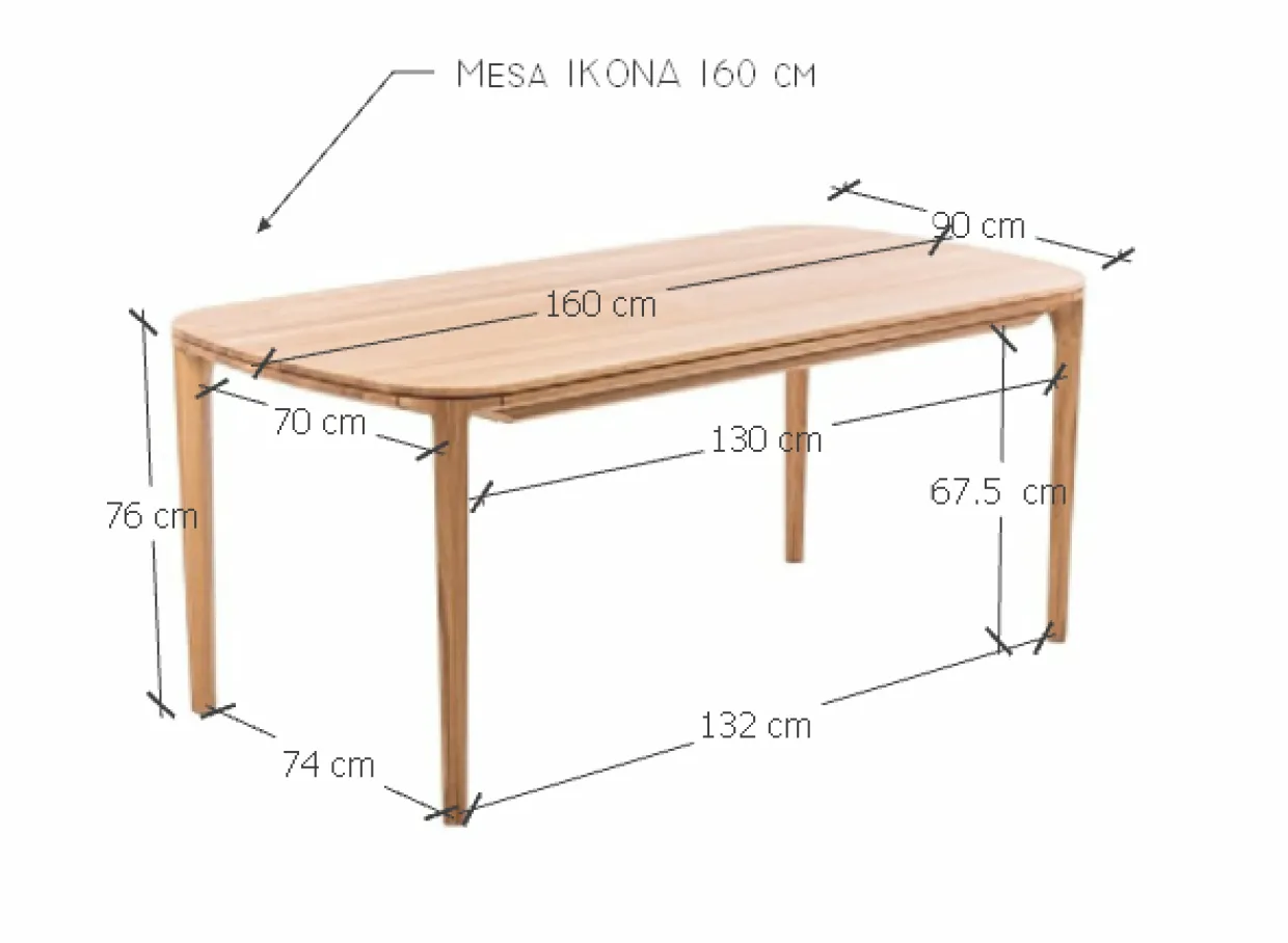 Table à manger fixe en bois massif IKONA - KARPIS