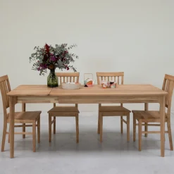 Table à manger rectangulaire extensible en bois massif de chêne Astrid - VESKOR