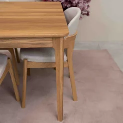 Table à manger rectangulaire extensible en bois massif de chêne Astrid - VESKOR