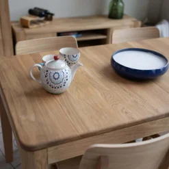 Table à manger rectangulaire extensible en bois massif de chêne Kodama - VESKOR