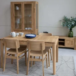 Table à manger rectangulaire extensible en bois massif de chêne Kodama - VESKOR