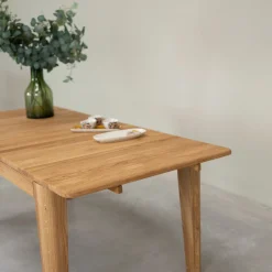 Table à manger rectangulaire extensible en bois massif de chêne Kodama - VESKOR