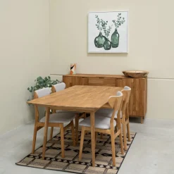 Table à manger rectangulaire extensible en chêne massif Escandi - NordicStory
