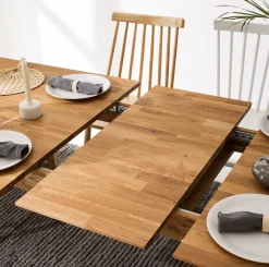 Table à manger rectangulaire extensible en chêne massif Escandi - NordicStory