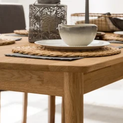 Table à manger rectangulaire extensible en chêne massif Escandi - NordicStory