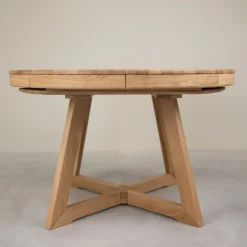 Table à manger ronde extensible en chêne massif Valence - NordicStory