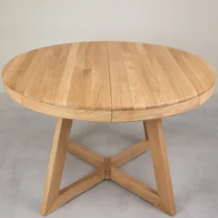 Table à manger ronde extensible en chêne massif Valence - NordicStory