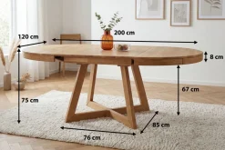 Table à manger ronde extensible en chêne massif Valence - NordicStory