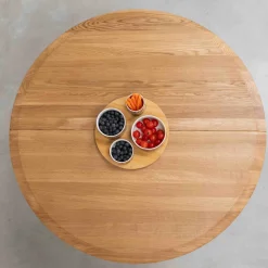 Table à manger ronde extensible en bois massif de chêne Carmen - NordicStory