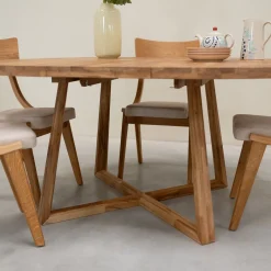 Table à manger ronde extensible en chêne massif MOBY - NordicStory