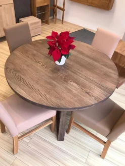 Table à manger ronde extensible en chêne massif MOBY - NordicStory