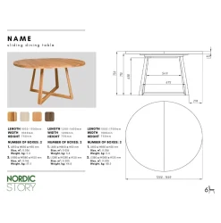 Table à manger ronde extensible en chêne massif MOBY - NordicStory