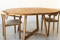 Table à manger ronde extensible en chêne massif MOBY - NordicStory