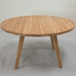 Table à manger ronde extensible en bois massif de chêne Léa - VESKOR