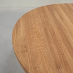 Table à manger ronde extensible en bois massif de chêne Léa - VESKOR