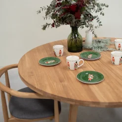 Table à manger ronde extensible en bois massif de chêne Léa - VESKOR