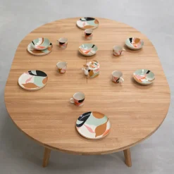 Table à manger ronde extensible en bois massif de chêne Léa - VESKOR