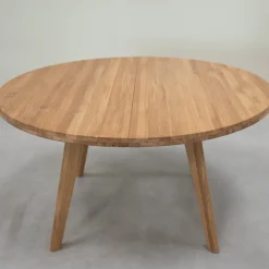 Table à manger ronde extensible en bois massif de chêne Léa - VESKOR