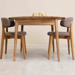 Table à manger ronde extensible en chêne massif Escandi 5 - NordicStory