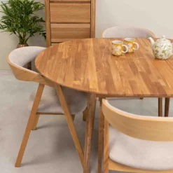 Table à manger ronde extensible en chêne massif Escandi 5 - NordicStory