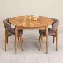 Table à manger ronde extensible en chêne massif Escandi 5 - NordicStory