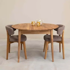 Table à manger ronde extensible en chêne massif Escandi 5 - NordicStory