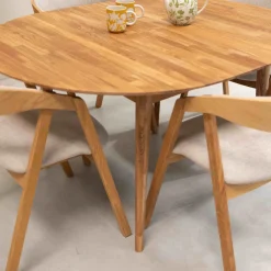 Table à manger ronde extensible en chêne massif Escandi 5 - NordicStory