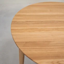 Table à manger ronde extensible en bois massif de chêne Luna - VESKOR