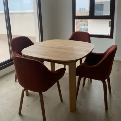 Table à manger ronde extensible en bois massif de chêne Victoria - VESKOR