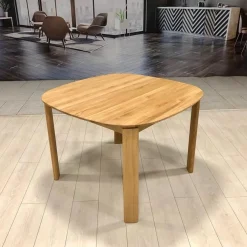 Table à manger ronde extensible en bois massif de chêne Victoria - VESKOR