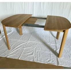 Table à manger ronde extensible en bois massif de chêne Victoria - VESKOR