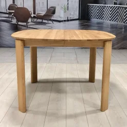 Table à manger ronde extensible en bois massif de chêne Victoria - VESKOR